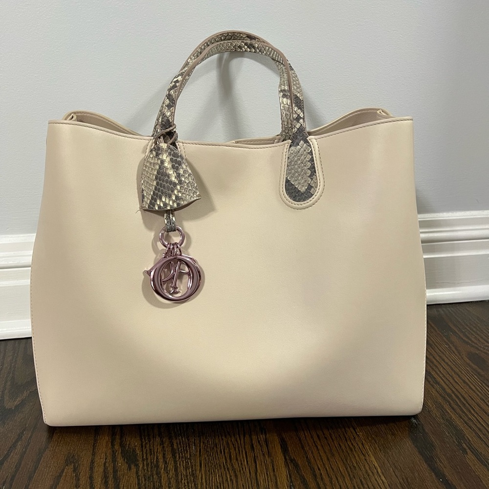 Dior Addict leather/python Shopping Tote